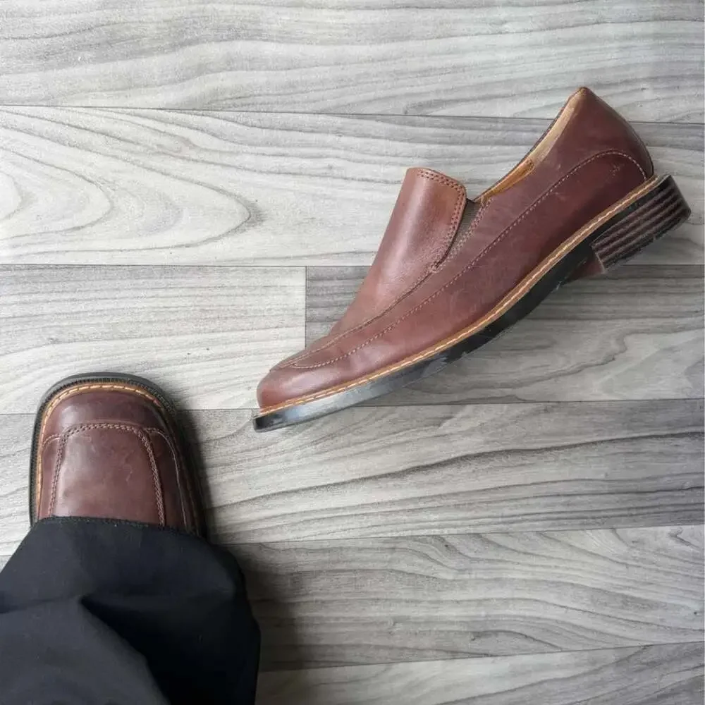 Skechers Y2K Brown Leather Slip-On Loafers